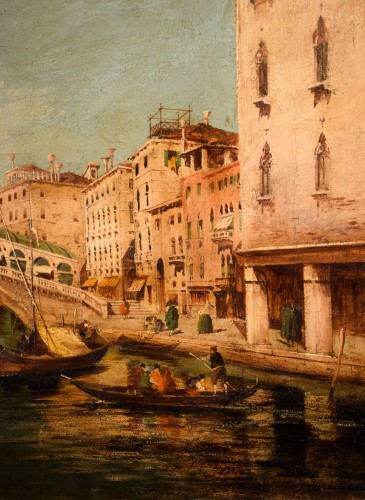 Antiquités - Venise, Grand Canal et Pont du Rialto - Giuseppe Ponga (1856 -1925)